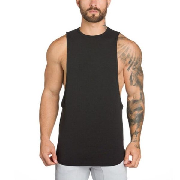 Men's Sleek Muscle-Fit Workout Tank Top - Neutral Tone Sleeveless Gym & Casual Wear - Image 2