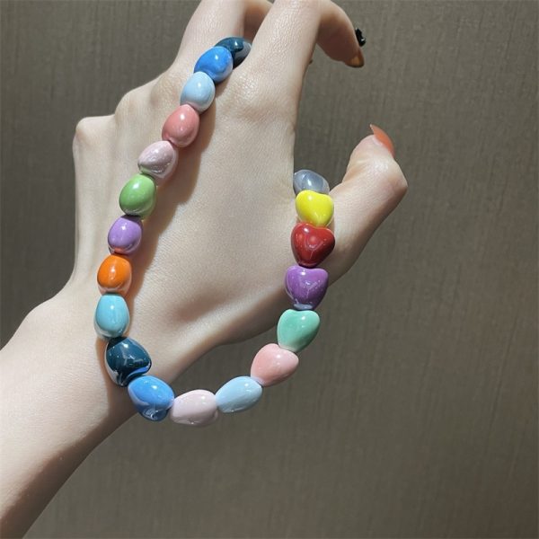 Ceramics Heart Beaded Necklace Sweet Charm Love - Image 4
