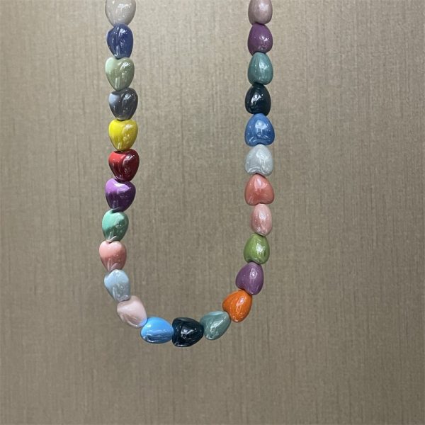 Ceramics Heart Beaded Necklace Sweet Charm Love - Image 6