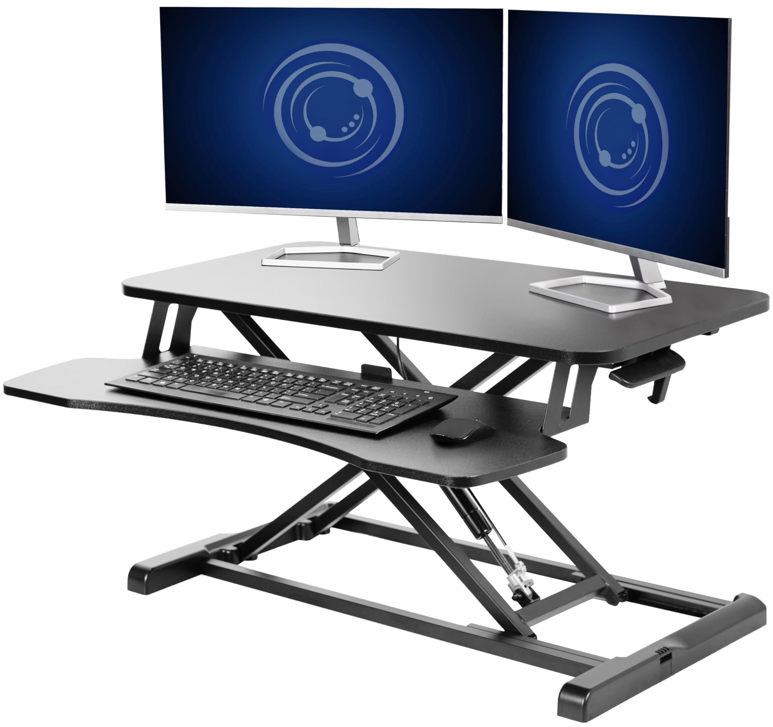 Adjustable Standing Desk Converter with Dual Monitor Mount