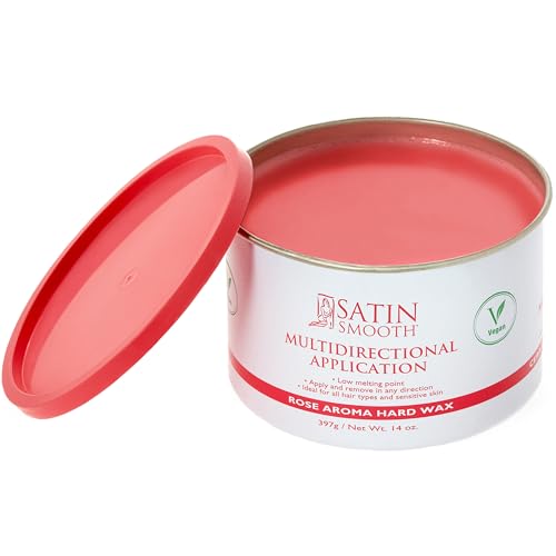 Satin Smooth Rose Aroma Hard Wax, 14 oz, Vegan Formula