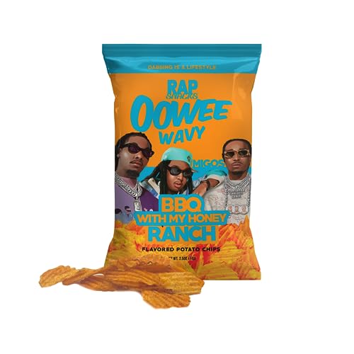Rap Snacks Ooowee Wavy BBQ with My Honey Ranch Flavored Potato Chips