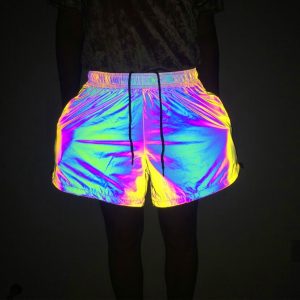 Rainbow Reflective Casual Shorts