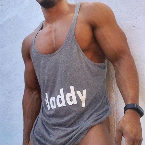 Men's Printed DADDY Gym Workout Bodybuilding Tank Tops Y Back Fitness singlet Strap Muscle Fit Stringer sleeveless shirt - Image 3