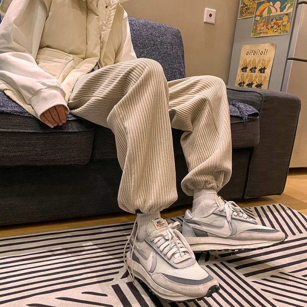 Women's Solid Corduroy Oversized Pants